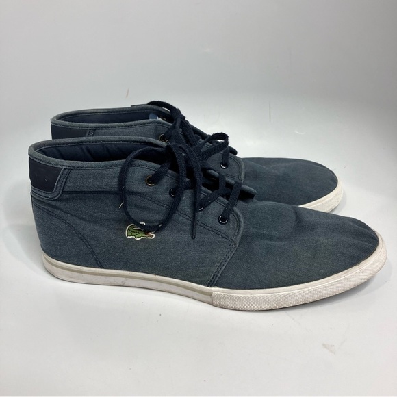 Lacoste Ampthill blue canvas sneakers size 12 - Picture 1 of 10